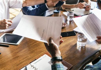 Businesspeople brainstorming in a meeting