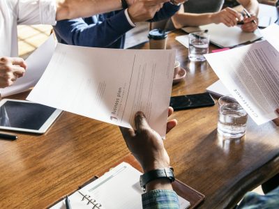 Businesspeople brainstorming in a meeting